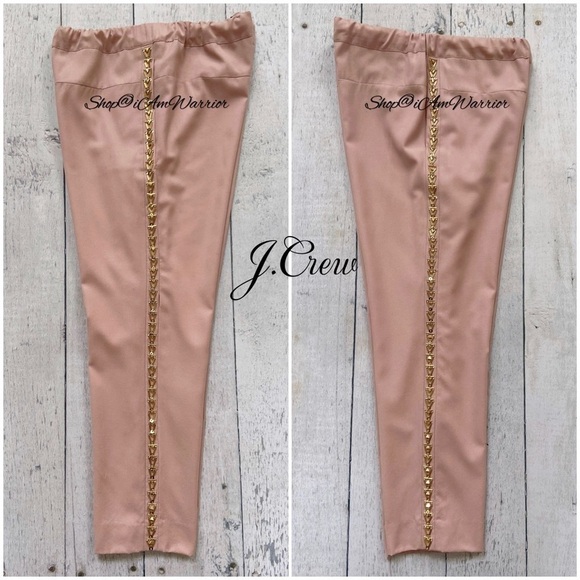 J.Crew Collection blush rose beaded tuxedo stripe pull-on wool pants - Picture 7 of 12